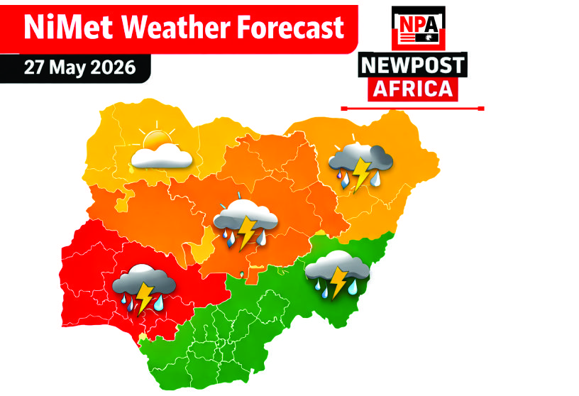 NiMet forecasts thunderstorms, rainfall across Nigeria today